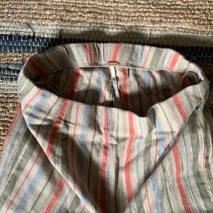 Free People striped linen flare pant